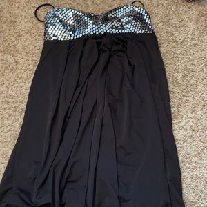 Black sequin mini dress